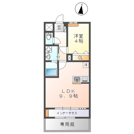 熊本市南区南高江のアパートの間取り