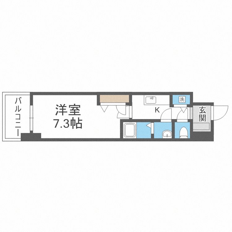 大阪市中央区東高麗橋のマンションの間取り