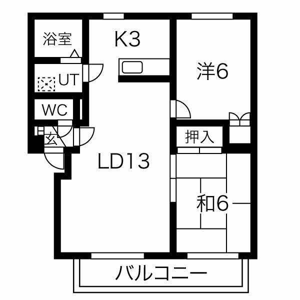 札幌市西区山の手五条のマンションの間取り