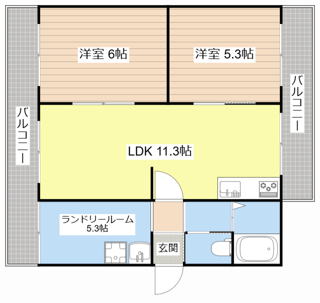 【彦根市戸賀町のマンションの間取り】