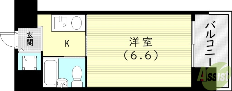 尼崎市南竹谷町のマンションの間取り