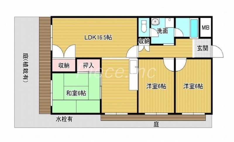 大阪市淀川区西中島のマンションの間取り