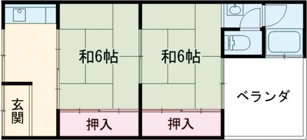 亀岡市千代川町小川のマンションの間取り