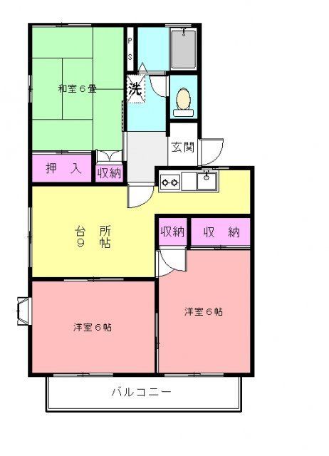 横浜市青葉区千草台のアパートの間取り