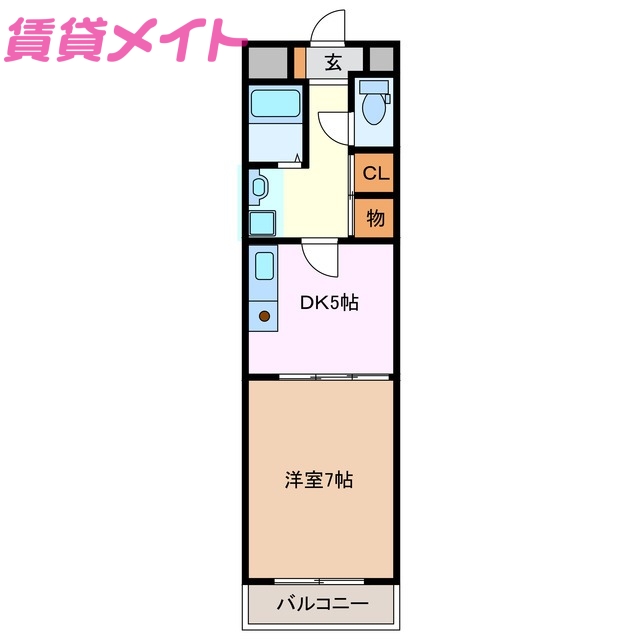 津市栗真町屋町のマンションの間取り