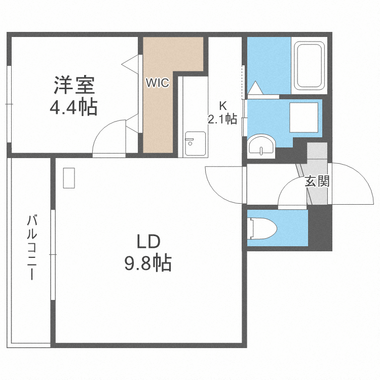 北広島市共栄町のマンションの間取り