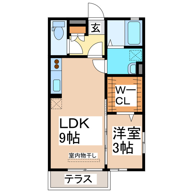 熊本市東区小峯のアパートの間取り