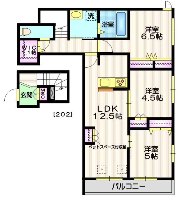 世田谷区新町のマンションの間取り