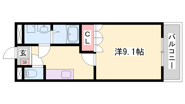 【小野市黒川町のアパートの間取り】