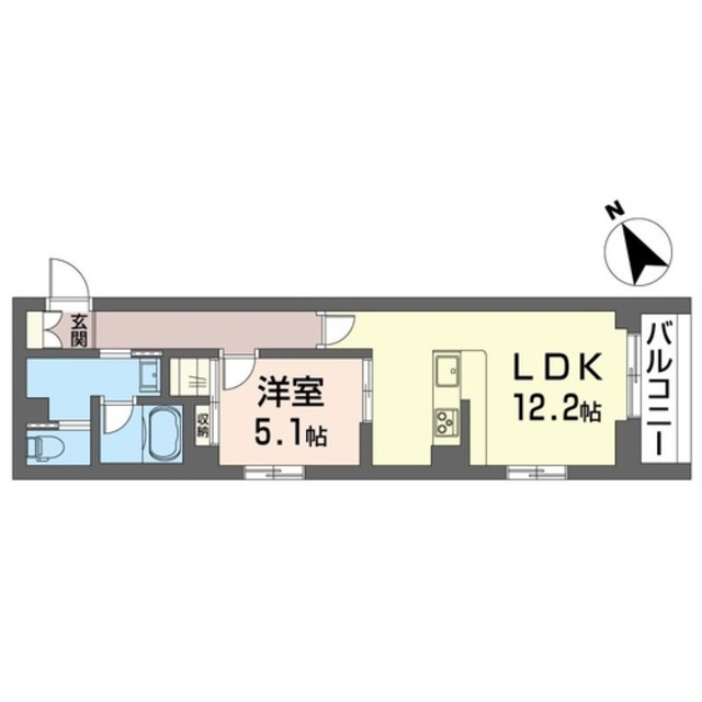 稲城市東長沼のマンションの間取り