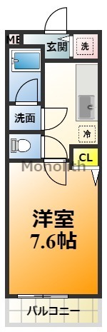 和泉市唐国町のアパートの間取り