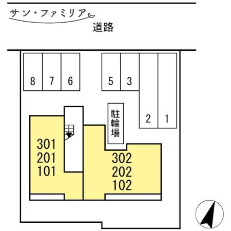 【豊橋市牟呂町のアパートの駐車場】