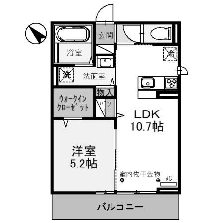 深谷市桜ケ丘のアパートの間取り