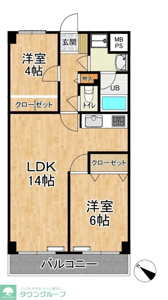 狭山市新狭山のマンションの間取り