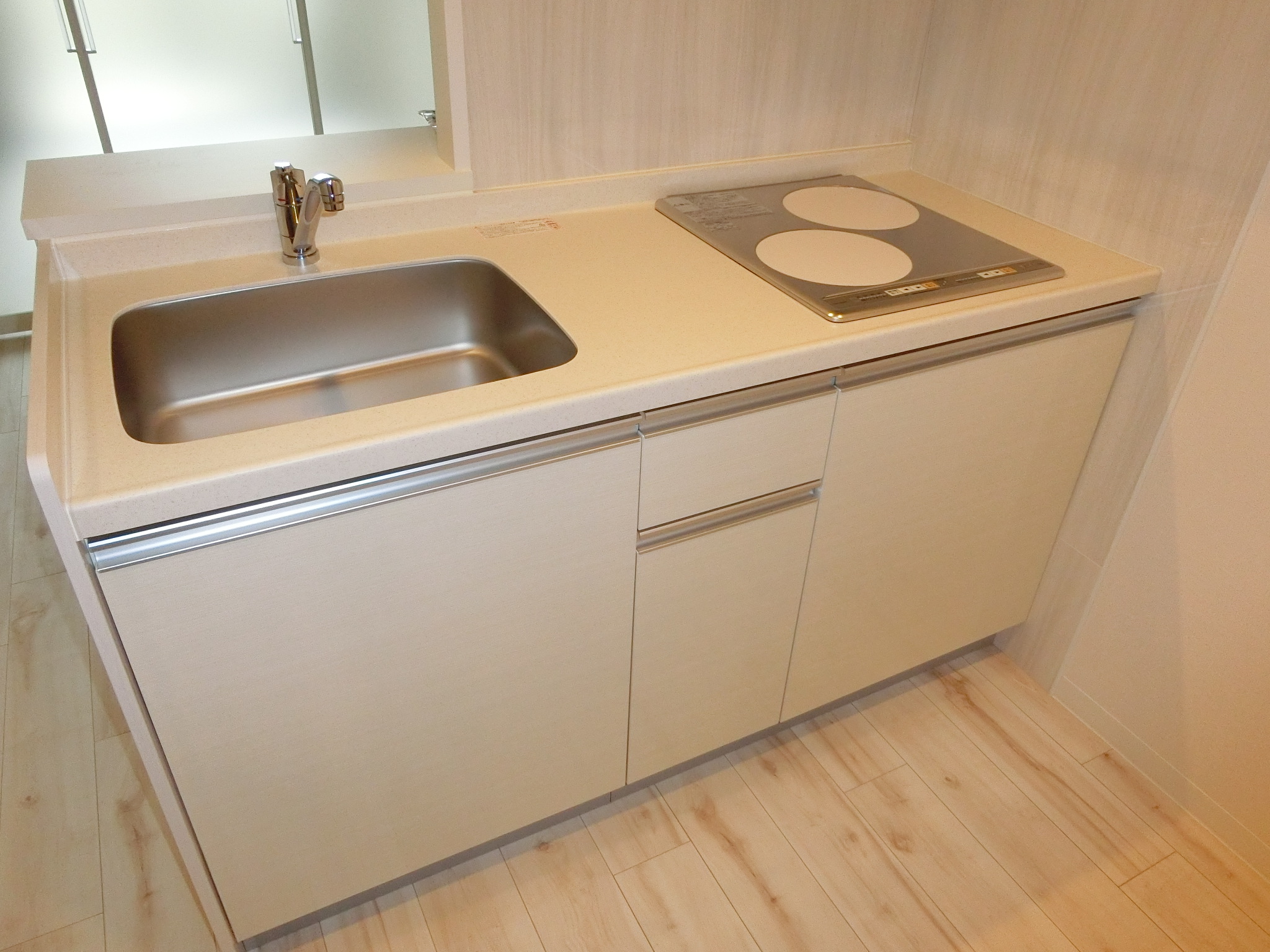 キッチン　建築中の写真です。