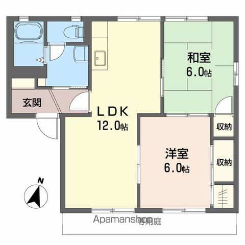 ＪＲ呉線 風早駅 徒歩17分 2階建 築26年の間取り写真