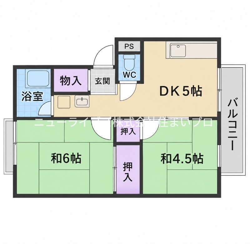 京阪本線 古川橋駅 徒歩5分 2階建 築47年の間取り写真