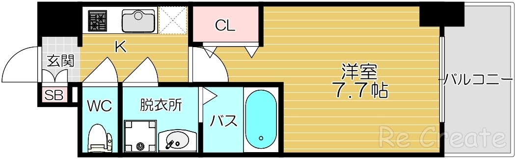 S-RESIDENCE難波大国町dominaの間取り写真