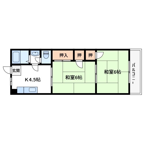 ＪＲ総武線 小岩駅 徒歩15分 3階建 築47年の間取り写真