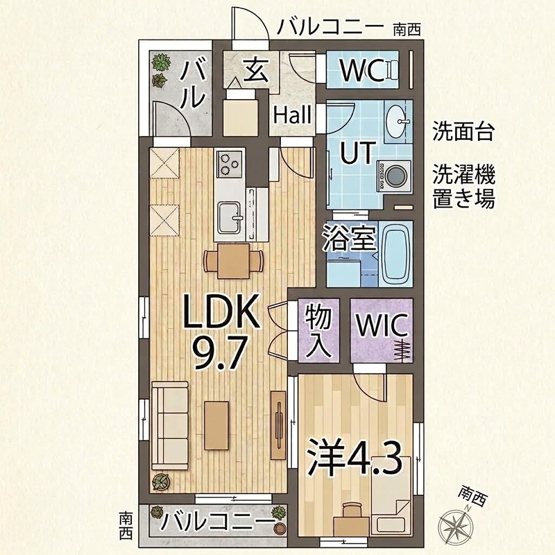 地下鉄鶴舞線 川名駅 徒歩5分 3階建 築4年の間取り写真