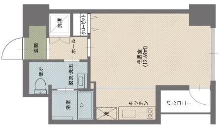 モナトリエ小倉平和通りの間取り