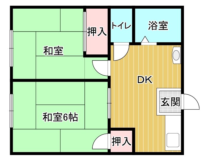 ハイツ石馬寺の間取り