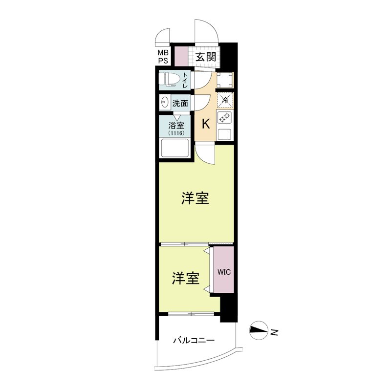 神戸市兵庫区荒田町のマンションの間取り