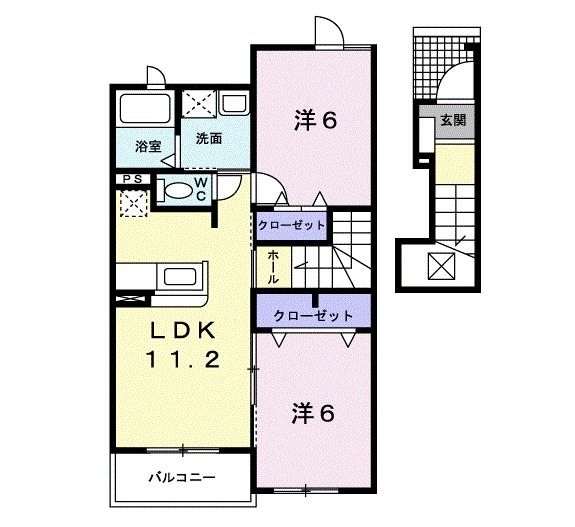 関市倉知のアパートの間取り