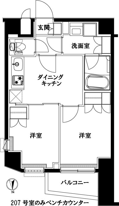 板橋区大谷口北町のマンションの間取り