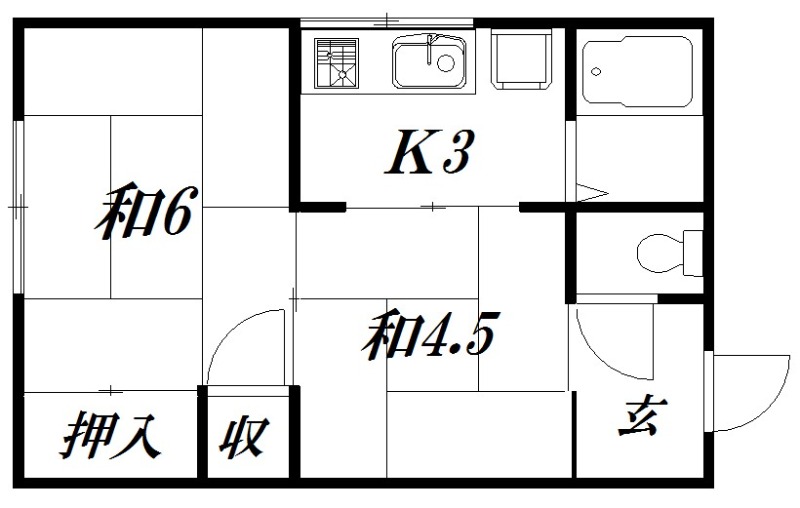 浜松市中央区有玉台のアパートの間取り