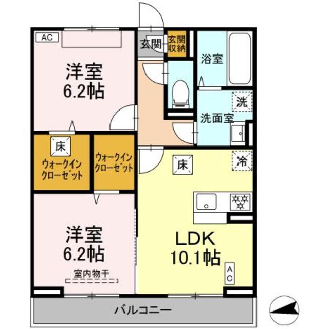 綾瀬市深谷中のアパートの間取り