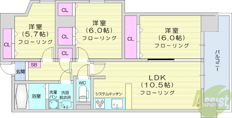 【ロイヤルパレス仙台駅東の間取り】