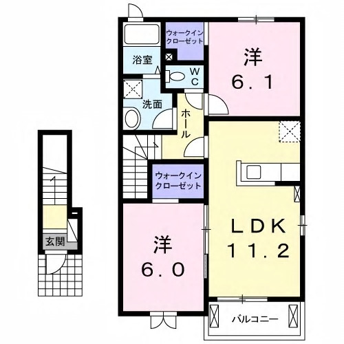 那珂市菅谷のアパートの間取り