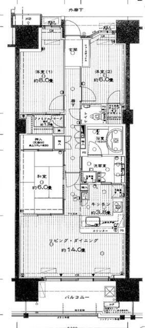 【千葉市中央区新宿のマンションの間取り】