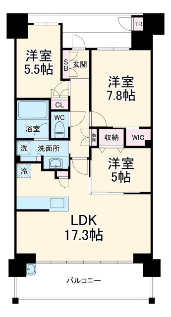 プラウドタワー相模大野の間取り