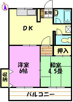 一剣花水コーポの間取り