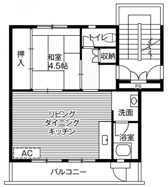 ビレッジハウス烏山1号棟の間取り