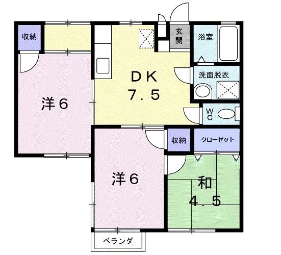 御殿場市新橋のアパートの間取り