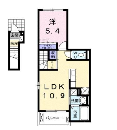 岡山市東区金岡東町のアパートの間取り