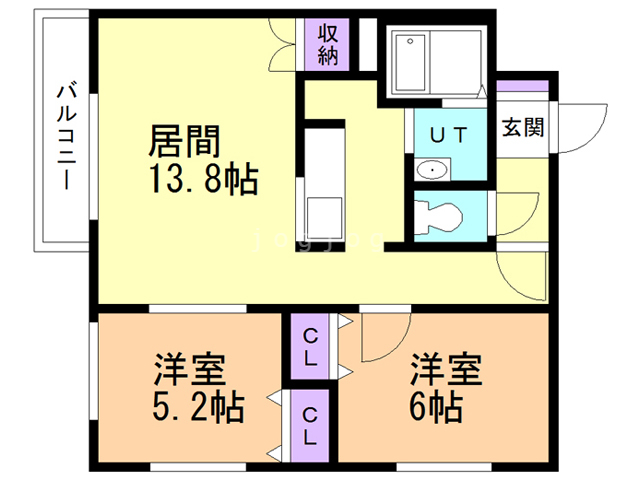 【札幌市東区北四十一条東のマンションの間取り】