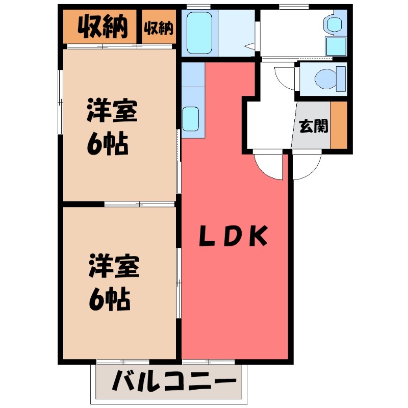 伊勢崎市上諏訪町のアパートの間取り