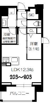 大阪市中央区法円坂のマンションの間取り