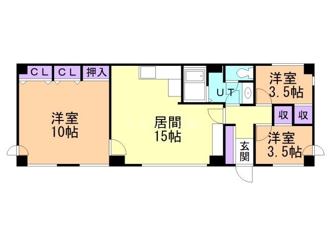 札幌市中央区南十八条西のマンションの間取り