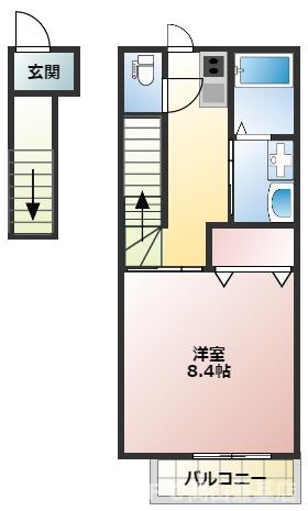 岡山市東区瀬戸町光明谷のアパートの間取り