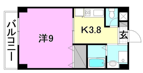 【松山市桑原のマンションの間取り】