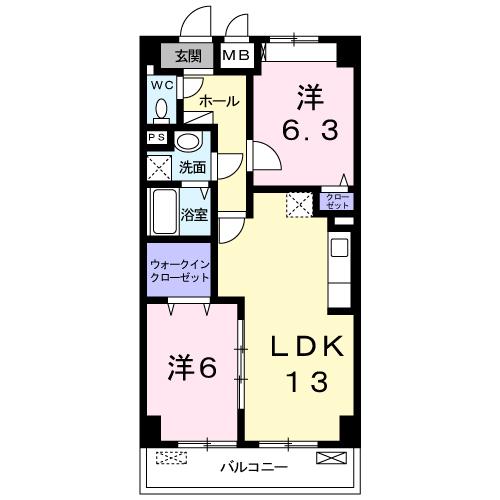 古河市旭町のマンションの間取り