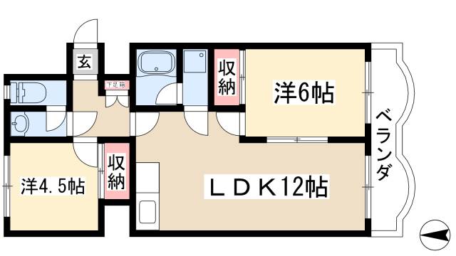 第二桜山ハイツの間取り