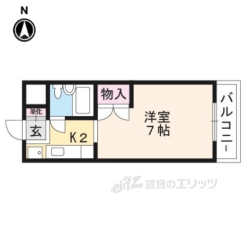 城陽市枇杷庄のマンションの間取り