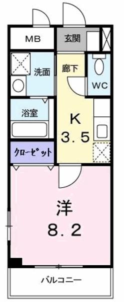 鳥取市田島のマンションの間取り