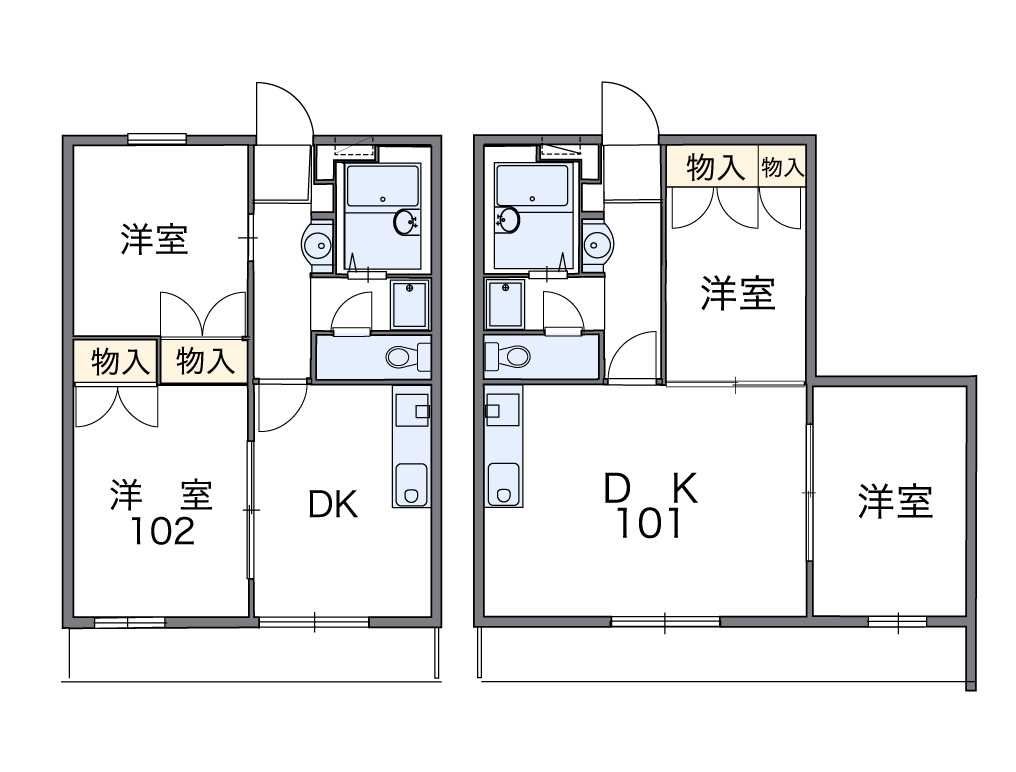 比企郡小川町大字小川のアパートの間取り